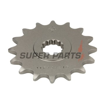 Преден пиньон -JT- JTF434,16, 16 зъба, Suzuki DR 400 1980-1981, DR 500 1981-1983, GF 250 1988, GN 250 1982-1999, GZ 250 1999-2000, 2004-2012, SP 370 1979-1980, SP 400 1979, TU 250 1997-2001, 2009-2019, VL 250 2000-2007, 2012