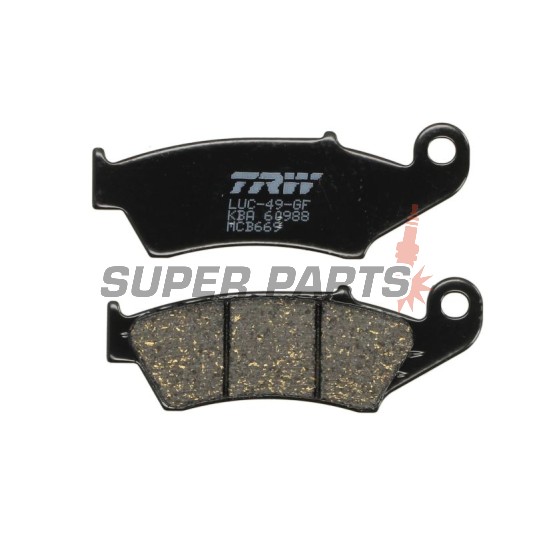 Накладки -TRW- MCB669, Aprilia MXV/RXV, Beta RR, Gas Gas EC/FSE/FSR/MC, Honda CR/CRF/XR/XL, Kawasaki KDX/KLX/KX, Suzuki DR-Z/RM/RM-Z, Yamaha WR/YZ/XT (1993-2020)