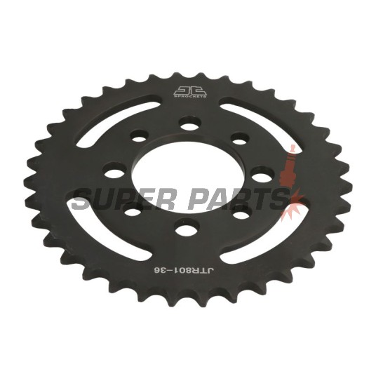 Заден пиньон -JT- JTR801,36, 36 зъба, стоманен, Kawasaki AE 50 1982-1983, AE 80 1981-1983, AR 50 1981-1983, AR 80 1982-1983, KLX 110 2002-2020, Z 125 2019-2020, Suzuki DR-Z 110 2003-2005, FM 50 1980-1998, FR 70 1975-1987, GT 50 1977-1980