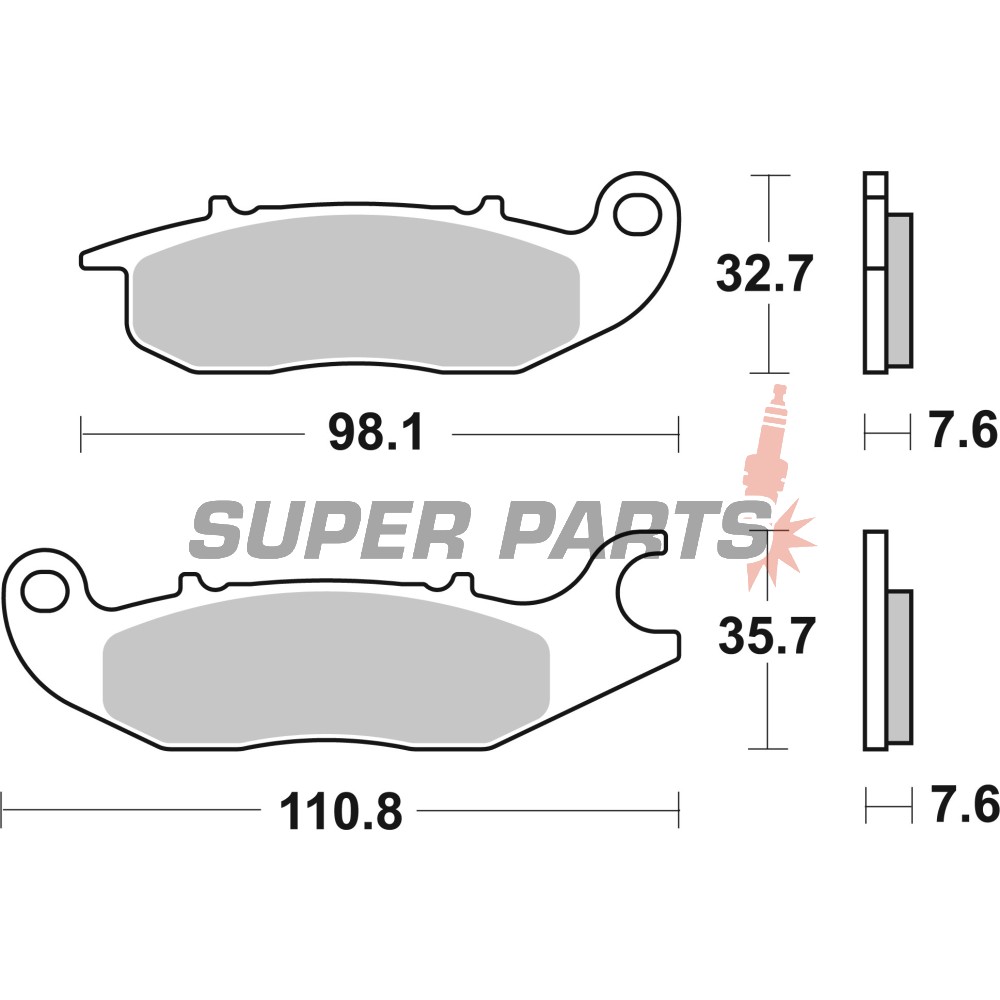 Накладки -BREMBO- 07HO5606, Honda CBR 125R / ANF 125 Innova (2004-2012)