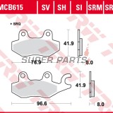 Накладки -TRW- MCB615SI, Aeon Overland 125/180, Arctic Cat DVX 90, Cagiva Canyon/Elefant/Navigator, CAN-AM Commander/Maverick 800/1000, Kawasaki Ninja/Brute Force/Teryx 125-800, Suzuki Burgman/DR Big/LT-R 200-800, Triumph Tiger/Daytona 750-1200, Yamaha YF