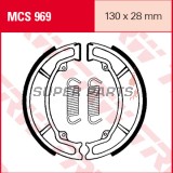 Накладки (челюст) -TRW- MCS969, 130x28mm, Hyosung KR110 Master Kawasaki AE50/80 AR50/80 KC100 KE100 KLF110 KLX110 KMX50 Kazer115R LT/Prairie/Police 110-250 Suzuki A100 AP50 DR-Z70 FR50 GP100 GT50/80L Yamaha XC125 Beluga/Cygnus
