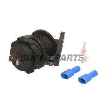 Адаптер, запалка за цигари -4 RIDE- 12V, 3.6A, USB 3.0 + PD (Power Delivery - type C), волтметър, 2 пина - универсален