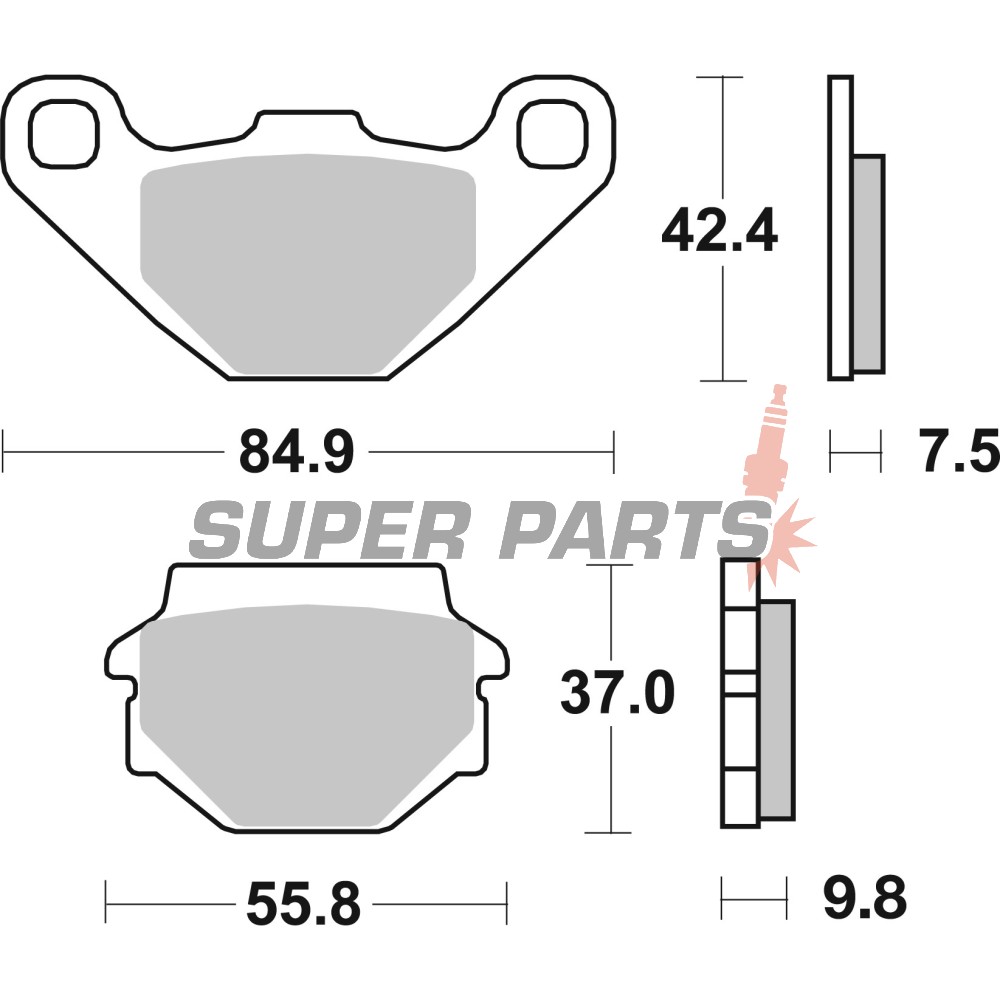 Накладки -BREMBO- 07KS0432, Alfer 250 / Aprilia Tuareg 350-600 / Buell 1200 / Gas Gas 80-125 / Husaberg 350-600 / Husqvarna 125-510 / Kawasaki 125-650 / KTM 125-600 / Kymco 50-125 / SYM 125 / Suzuki 50-125 / Yamaha 125 (1978-2009)
