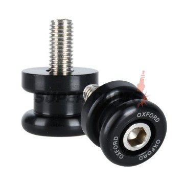 Ролки за задна мото стойка -OXFORD- Bobbins M12, черни, комплект