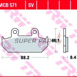Накладки -TRW- MCB571, Honda CBR1000F (1987-1988), NX650 Dominator (1993-1994), RS125R (1988), VFR700F/Interceptor (1986-1987), VTZ250 (1988), XL400V Transalp (1992)