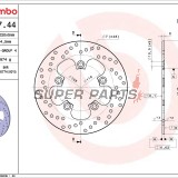 Спирачен диск -BREMBO- 68B40744, Suzuki GSF / GSX-R / SV / TL 600-1200 (1985-2012)