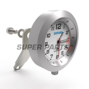 Аналогов часовник за мотор -OXFORD- AnaClock, сребрист, 39mm