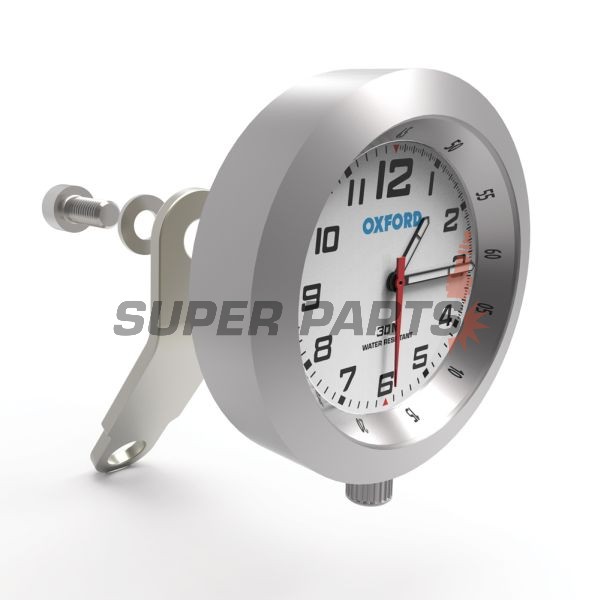 Аналогов часовник за мотор -OXFORD- AnaClock, сребрист, 39mm