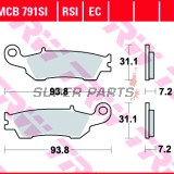 Накладки -TRW- MCB791EC, Yamaha WR 250F/450F (2015-2020), YZ 125/250/250F/450F/FX/X (2007-2020)