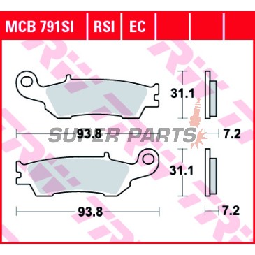 Накладки -TRW- MCB791EC, Yamaha WR 250F/450F (2015-2020), YZ 125/250/250F/450F/FX/X (2007-2020)