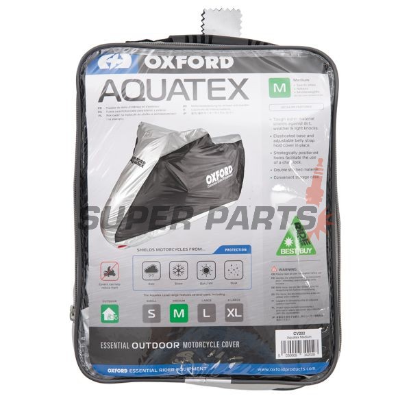 Покривало за мотоциклет -OXFORD- Aquatex, черно/сребристо, M
