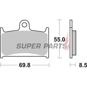 Накладки -BREMBO- 07SU14SA, Suzuki GSF/Bandit 1200cc (1996-2000)/GSX-R 600-1100cc (1988-2007)/RF 900cc (1994-1997)/Triumph Daytona/Speed/Sprint/TT/Trophy 600-1200cc (1993-2006)