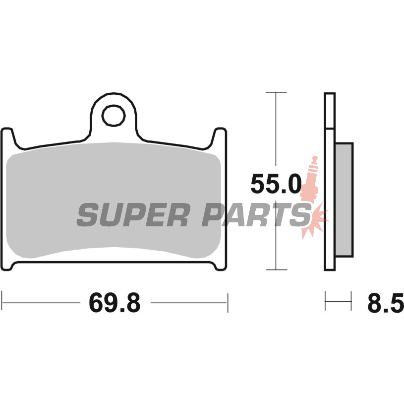 Накладки -BREMBO- 07SU14SA, Suzuki GSF/Bandit 1200cc (1996-2000)/GSX-R 600-1100cc (1988-2007)/RF 900cc (1994-1997)/Triumph Daytona/Speed/Sprint/TT/Trophy 600-1200cc (1993-2006)
