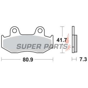 Накладки -TRW- MCB534, Honda ATC250R/350X, CH250 Spacy/Elite, CN250 Helix, CR50R/125R/250, FTR250, Lead100, MTX125, NES125/150, RX250RE, SCV100 Lead, SH125/150, TRX250R, XL250R/350R/600R, XLR250R, XR250R/350R/500R/600R, Peugeot Elyseo 125