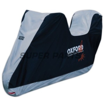 Покривало за мотоциклет с куфар -OXFORD- Aquatex Topbox, черно/сребристо, S