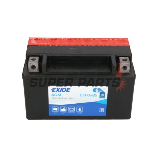 Акумулатор -EXIDE- YTX7A-BS, 6Ah 12V