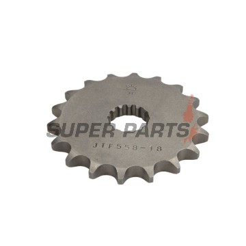 Преден пиньон -JT- JTF558,18, 18 зъба, Derbi GPR 125 2004-2008, Gilera SC 125 2006-2008, Kawasaki Z 125 2018-2020, Yamaha DT 125 1988-2006, DT 200 1988, TDR 125 1989-2002, TZR 125 1993-2000, TZR 80 1996, XVS 125 2000-2004