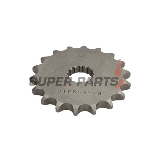 Преден пиньон -JT- JTF558,18, 18 зъба, Derbi GPR 125 2004-2008, Gilera SC 125 2006-2008, Kawasaki Z 125 2018-2020, Yamaha DT 125 1988-2006, DT 200 1988, TDR 125 1989-2002, TZR 125 1993-2000, TZR 80 1996, XVS 125 2000-2004