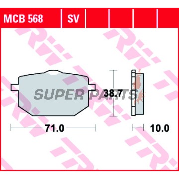 Накладки -TRW- MCB568, Moto Guzzi NTX 750 (1990-1993), Yamaha TT 600 (1989-1992), XT 600Z Ténéré (1985-1991)