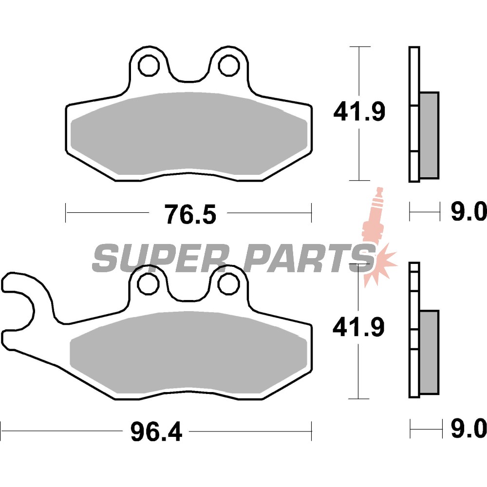 Накладки -BREMBO- 07056, Piaggio Vespa Beverly / GTS / GTV / X8 / X9 / X-Evo, Gilera Runner / Nexus, Aprilia SR / SRV / Sportcity, Peugeot Geopolis, Derbi Boulevard, Beta Alp / RR, Rieju RS-2 / SMX (1976-2016)