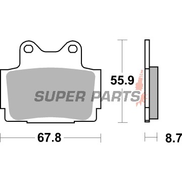 Накладки -BREMBO- 07YA12SP, Yamaha FZ/FZR/FZS/RD/RZ/SRX/TDR/TZR/XJ 125-750cc (1984-2003)