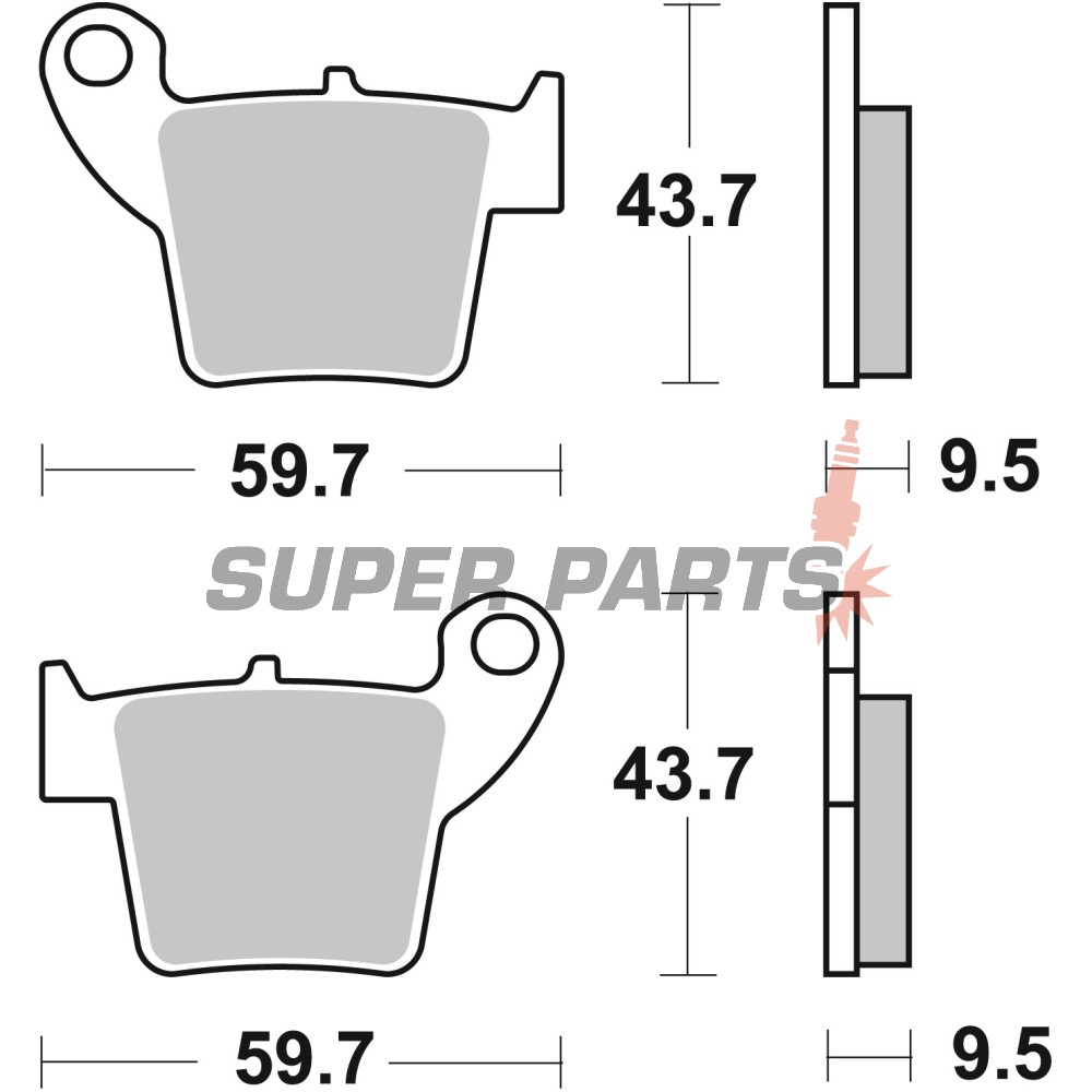 Накладки -BREMBO- 07HO48SD, Honda CR/CRF/XR/XRV/XL, Suzuki DR-Z/RM/RM-Z, Yamaha YZ/WR, Kawasaki KX/KDX/KLX, Gas Gas EC, Beta RR, Aprilia RXV/MXV, TM MX/SM 85