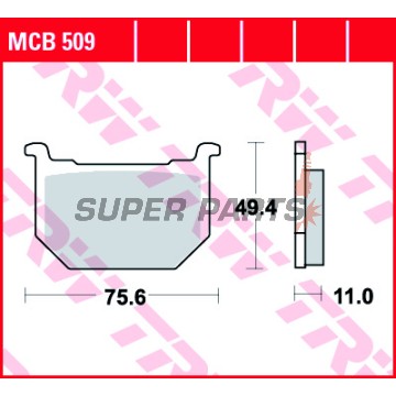 Накладки -TRW- MCB509, Suzuki GN250 (1983-2002), GS850G/1000G (1980-1986), GSX750L/ES/EF (1980-1986)