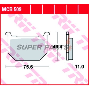 Накладки -TRW- MCB509, Suzuki GN250 (1983-2002), GS850G/1000G (1980-1986), GSX750L/ES/EF (1980-1986)