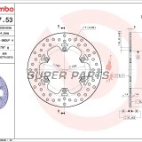 Спирачен диск -BREMBO- 68B40753, Aprilia MX 125 (2004-2007), Pegaso 600/650 (1989-2002), RS 125 (Extrema / Replica / Tuono, 1992-2012).