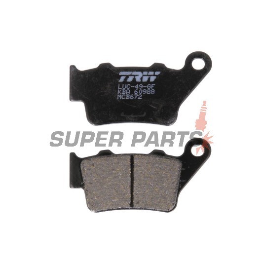 Накладки -TRW- MCB672, Alfer VR 250, Aprilia Pegaso 650, Husaberg FE/FS 450-650, Husqvarna CR/TE/WR 125-610, KTM EXC/LC4/Duke 250-690, Yamaha TT 600, WR 125 (1993-2022)