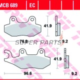 Накладки -TRW- MCB689, Kawasaki KLF/KVF/KX/KLX, Kymco Agility/Grand Dink/Stryker, Suzuki Burgman, Peugeot Satelis, Honda Rebel/NSR, Husqvarna TE 610, Yamaha YZ (1989-2017)