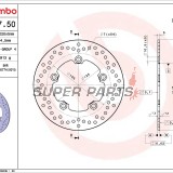Спирачен диск -BREMBO- 68B40750, Yamaha MT-10 / YZF-R1 / YZF-R6 600-1000 (2003-2021)