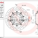 Спирачен диск -BREMBO- 68B407B1, BMW R 45-100 /6 /7 / RS / CS / G/S (1973-1984)