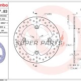 Спирачен диск -BREMBO- 68B40783, Honda CB Hornet 600 (2007-2012), Honda CBF 500 / 600 / 1000 ABS (2004-2012)