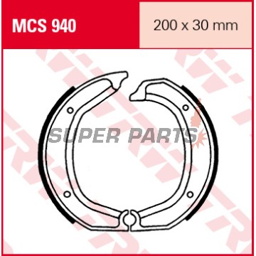 Накладки (челюст) -TRW- MCS940, 200x30mm, BMW R45/R50/R60/R75/R80/R90 series (1969-1985)