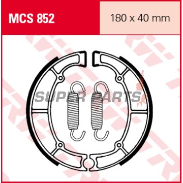 Накладки (челюст) -TRW- MCS852, 180x40mm, Kawasaki EN450-500 Vulcan LTD / GPZ550 / GT-GTR550 / KZ-Z400-750 LTD / VN400-850 Vulcan Classic / ZL600 Eliminator (1979-2006)