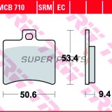 Накладки -TRW- MCB710, Aprilia Atlantic 125-500, Leonardo 250-300, RS 125, SR 50, Scarabeo 50-500, Sportcity 125-300, Benelli Velvet 125-250, Beta Eikon 50-150, Malaguti F18 125, Madison 125-500, Password 250, Phantom Max 125-200, Spider Max 500, MBK Ovet