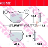Накладки -TRW- MCB522, Adly Cat/G-Shock/Super Sonic/Thunderbike 50-125, Aprilia RS4 125, SX 50, Honda MB/MCX 80, Kawasaki AR/KD/KDX/KMX/KSR/KX 50-250, KTM SX 60/65, Peugeot Speedfight/Buxy/Trekker/Vivacity 50-100, Suzuki AH Address, RM 80X