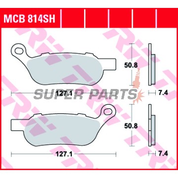 Накладки -TRW- MCB814SH, Harley Davidson FLSTF Fat Boy, FLSTN Softail Deluxe, FXCW Softail Rocker, FXCWC Softail Rocker C, FXDC Dyna Super Glide Custom, FXDF Fat Bob, FXDL Dyna Low Rider, FXDWG Dyna Wide Glide, FXST Softail Standard, FXSTC Softail Custom