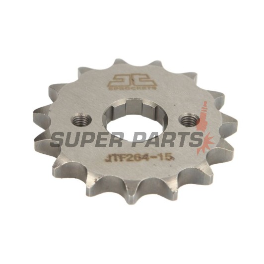 Преден пиньон -JT- JTF264,15, 15 зъба, Derbi Senda 125 2004-2007, Honda C 90 1975-1986, CBZ 125 2001, EZ 90 1993-1996, Kymco Pulsar 125 2001-2005, 2008-2010