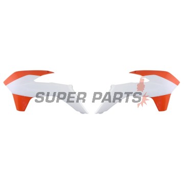 Предни странични пластмаси -POLISPORT- оранжево/бяло, KTM EXC, EXC-F, SX, SX-F, XC, XC-F 125-500 2013-2016