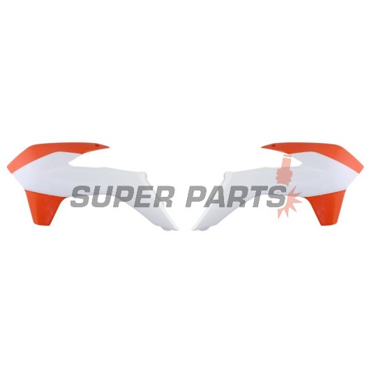 Предни странични пластмаси -POLISPORT- оранжево/бяло, KTM EXC, EXC-F, SX, SX-F, XC, XC-F 125-500 2013-2016