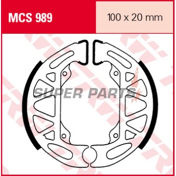 Накладки (челюст) -TRW- MCS989, 110x20mm, Gilera Ice/Typhoon, Piaggio Free/NRG/NTT/Sfera/TPH/Typhoon, Suzuki VZ Marauder (1993-2018)