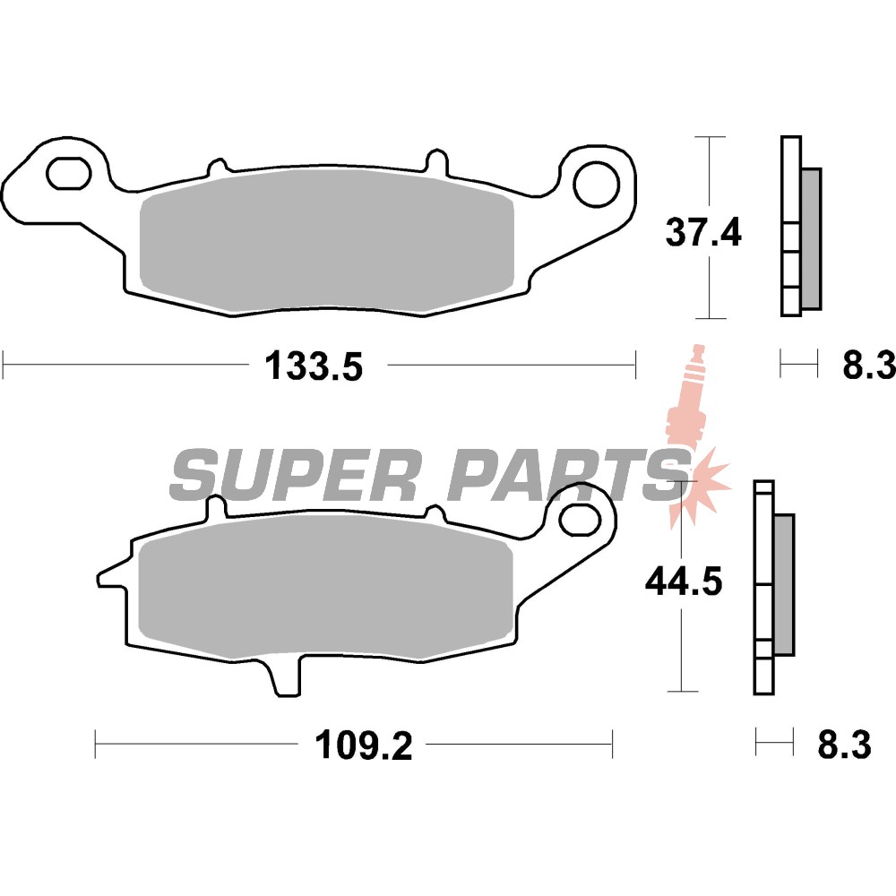 Накладки -BREMBO- 07KA18SA, Kawasaki ER-6, Versys, Vulcan, Z750 / Suzuki V-Strom, Bandit, SV650, Intruder, GS500, GSX750F, Freewind