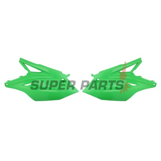 Задни странични пластмаси -POLISPORT- зелени, KAWASAKI KX 250 2017-2020