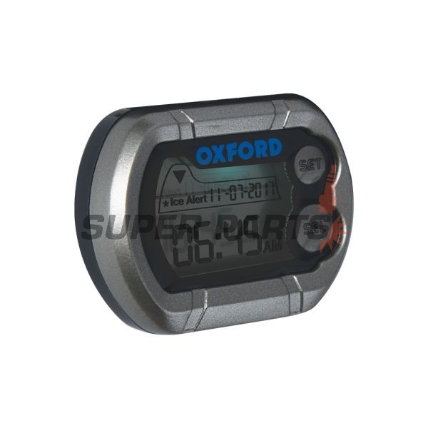 Дигитален часовник за мотор -OXFORD- DigiClock, черен/сребрист