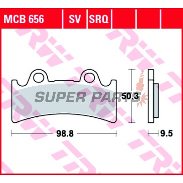 Накладки -TRW- MCB656SV, Triumph Daytona 900 Super III + Yamaha FZR1000 Genesis Exup / YZF750R-SP (1993-1998)