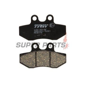Накладки -TRW- MCB774, Gilera Runner 125FX/180FXR/180VXR/200VXR (1999-2005), MBK XC 125 Flamex(2005), Peugeot Elyseo 125 (2003), Piaggio Beverly 125/125GT (2002-2005), Yamaha Cygnusx125 (2004-2009)