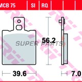 Накладки -TRW- MCB75RQ, Aprilia RS 50/125/250, AF1 125, Tuareg 125/350, Ducati Monster 600/900/1000, 916, SS 750/900, Cagiva Mito 125, Raptor 650, Elefant 750, KTM GS 125/500, MX 125/500, Moto Guzzi California 1100, Daytona 1000, V11 1100, Husqvarna CR 12